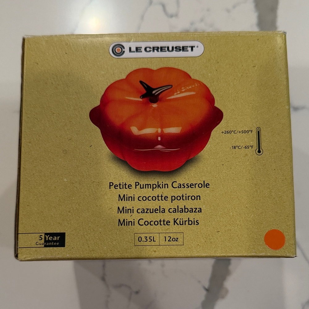 NWT Le Creuset Mini Pumpkin Casserole - Volcanic (Vibrant Orange)